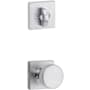 Kwikset Pismo Knob Single Cylinder Interior Pack with Square Rose for Handlesets Satin Chrome