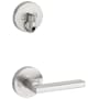 Kwikset Halifax Dummy Interior Pack with Round Rosette Satin Nickel