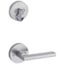 Kwikset Halifax Dummy Interior Pack with Round Rosette Satin Chrome