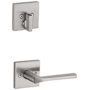 Kwikset Lisbon Lever Non-Turning Dummy Interior Pack with Square Rose for Handlesets Satin Nickel