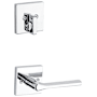 Kwikset Lisbon Lever Non-Turning Dummy Interior Pack with Square Rose for Handlesets Polished Chrome