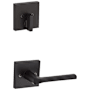 Kwikset Lisbon Lever Non-Turning Dummy Interior Pack with Square Rose for Handlesets Matte Black