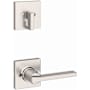 Kwikset Casey Single Cylinder Interior Pack with Square Rose for 818 Low Profile Handlesets Satin Nickel