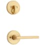 Kwikset Halifax Lever Single Cylinder Interior Pack with Round Rose for Handlesets Satin Brass