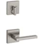 Kwikset Halifax Lever Single Cylinder Interior Pack with Square Rose for Handlesets Satin Nickel
