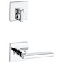 Kwikset Halifax Lever Single Cylinder Interior Pack with Square Rose for Handlesets Polished Chrome