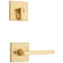 Kwikset Halifax Lever Single Cylinder Interior Pack with Square Rose for Handlesets Satin Brass