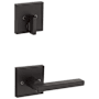 Kwikset Halifax Lever Single Cylinder Interior Pack with Square Rose for Handlesets Matte Black