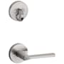 Kwikset Lisbon Lever Single Cylinder Interior Pack with Round Rose for Handlesets Satin Nickel