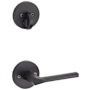 Kwikset Lisbon Lever Single Cylinder Interior Pack with Round Rose for Handlesets Matte Black