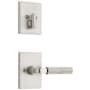 Kwikset Mirada Lever Keyed Entry Handleset Interior Pack with Rectangle Rose Satin Nickel