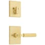 Kwikset Mirada Lever Keyed Entry Handleset Interior Pack with Rectangle Rose Satin Brass