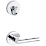 Kwikset Milan Lever Single Cylinder Interior Pack with Round Rose for Handlesets Polished Chrome