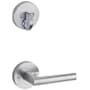 Kwikset Milan Lever Single Cylinder Interior Pack with Round Rose for Handlesets Satin Chrome