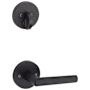 Kwikset Milan Lever Single Cylinder Interior Pack with Round Rose for Handlesets Matte Black