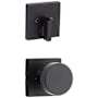 Kwikset Pismo Single Cylinder Interior Pack with Square Rose Matte Black