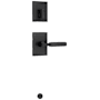 Kwikset Prava Lever Keyed Entry Interior Pack with Knurled Handle and Rectangle Rose for Handlesets Matte Black