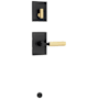 Kwikset Prava Lever Keyed Entry Interior Pack with Knurled Handle and Rectangle Rose for Handlesets Matte Black / Satin Brass