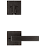 Kwikset Singapore Lever Single Cylinder Interior Pack with Square Rose for Handlesets Venetian Bronze