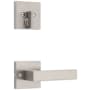 Kwikset Singapore Lever Single Cylinder Interior Pack with Square Rose for Handlesets Satin Nickel