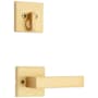 Kwikset Singapore Lever Single Cylinder Interior Pack with Square Rose for Handlesets Satin Brass