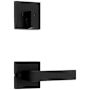 Kwikset Singapore Lever Single Cylinder Interior Pack with Square Rose for Handlesets Matte Black