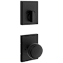 Kwikset Sora Knob Keyed Entry Handleset Interior Pack with Rectangle Rose Matte Black