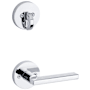 Kwikset Halifax Dummy Interior Pack with Round Rose Polished Chrome