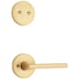 Kwikset Halifax Dummy Interior Pack with Round Rose Satin Brass