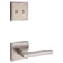 Kwikset Halifax Lever Non-Turning Dummy Interior Pack with Square Rose for Handlesets Satin Nickel