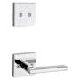 Kwikset Halifax Lever Non-Turning Dummy Interior Pack with Square Rose for Handlesets Polished Chrome