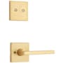 Kwikset Halifax Lever Non-Turning Dummy Interior Pack with Square Rose for Handlesets Satin Brass