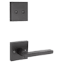 Kwikset Halifax Lever Non-Turning Dummy Interior Pack with Square Rose for Handlesets Matte Black