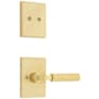 Kwikset Mirada Lever Dummy Handleset Interior Pack with Rectangle Rose Satin Brass