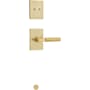 Kwikset Prava Lever Dummy Interior Pack with Knurled Handle and Rectangle Rose for Handlesets Satin Brass