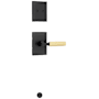 Kwikset Prava Lever Dummy Interior Pack with Knurled Handle and Rectangle Rose for Handlesets Matte Black / Satin Brass