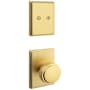 Kwikset Sora Knob Dummy Handleset Interior Pack with Rectangle Rose Satin Brass