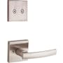Kwikset Sydney Lever Non-Turning Dummy Interior Pack with Square Rose for Handlesets Satin Nickel