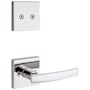 Kwikset Sydney Lever Non-Turning Dummy Interior Pack with Square Rose for Handlesets Polished Chrome