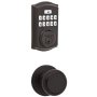 Kwikset Juno Passage Knob Set and Electronic Keyless Entry Deadbolt Combo Pack with SmartKey from the SmartCode Deadbolts Touchpad Collection Venetian Bronze