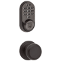 Kwikset Juno Passage Knob Set and Electronic Keyless Entry Deadbolt Combo Pack with SmartKey from the Halo Collection Venetian Bronze