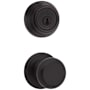 Kwikset Juno Passage Knob Set and Single Cylinder Keyed Entry Deadbolt Combo with SmartKey from the 980 Series Venetian Bronze