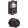 Kwikset Juno Single Cylinder Keyed Entry Knob Set and Electronic Keyless Entry Deadbolt Combo Pack with SmartKey from the Home Connect Collection Venetian Bronze