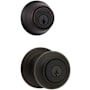 Kwikset Juno (Round Rosette) Knob and 660 Deadbolt Combo Pack with SmartKey Venetian Bronze