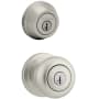 Kwikset Juno (Round Rosette) Knob and 780 Deadbolt Combo Pack with SmartKey Satin Nickel
