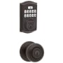 Kwikset Juno Keyed Entry Knob Set and Electronic Keyless Entry Deadbolt Combo Pack with SmartKey from the SmartCode Deadbolts Touchpad Collection Venetian Bronze