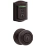 Kwikset Juno Single Cylinder Keyed Entry Knob Set and Electronic Keyless Entry Deadbolt Combo Pack with SmartKey from the Halo Collection Venetian Bronze