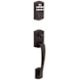 Kwikset Prescott Sectional Electronic Keyless Entry Handleset with Tustin Interior Lever and SmartKey Venetian Bronze