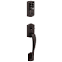 Kwikset Prescott Sectional Electronic Keyless Entry Handleset with Tustin Interior Lever and SmartKey Venetian Bronze