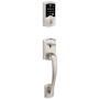 Kwikset Prescott Sectional Electronic Keyless Entry Handleset with Tustin Interior Lever and SmartKey Satin Nickel